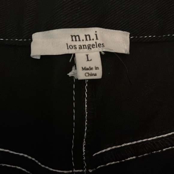 SOHN Boutique Black high waist, wide leg vintage Painters Pants -white stitching - Picture 3 of 12